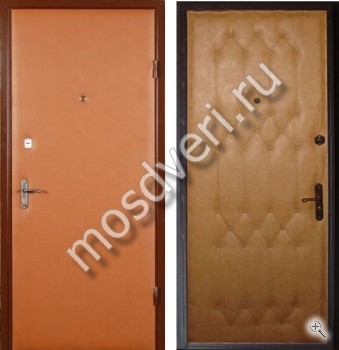Металлическая дверь: Винилискожа + Винилискожа дутая №2 - купить от производителя Мосдвери Металлическая дверь: Винилискожа + Винилискожа дутая №2