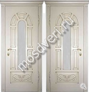 Элитная парадная дверь из светлого массива дуба со стеклом - купить от производителя Мосдвери Элитная парадная дверь из светлого массива дуба со стеклом